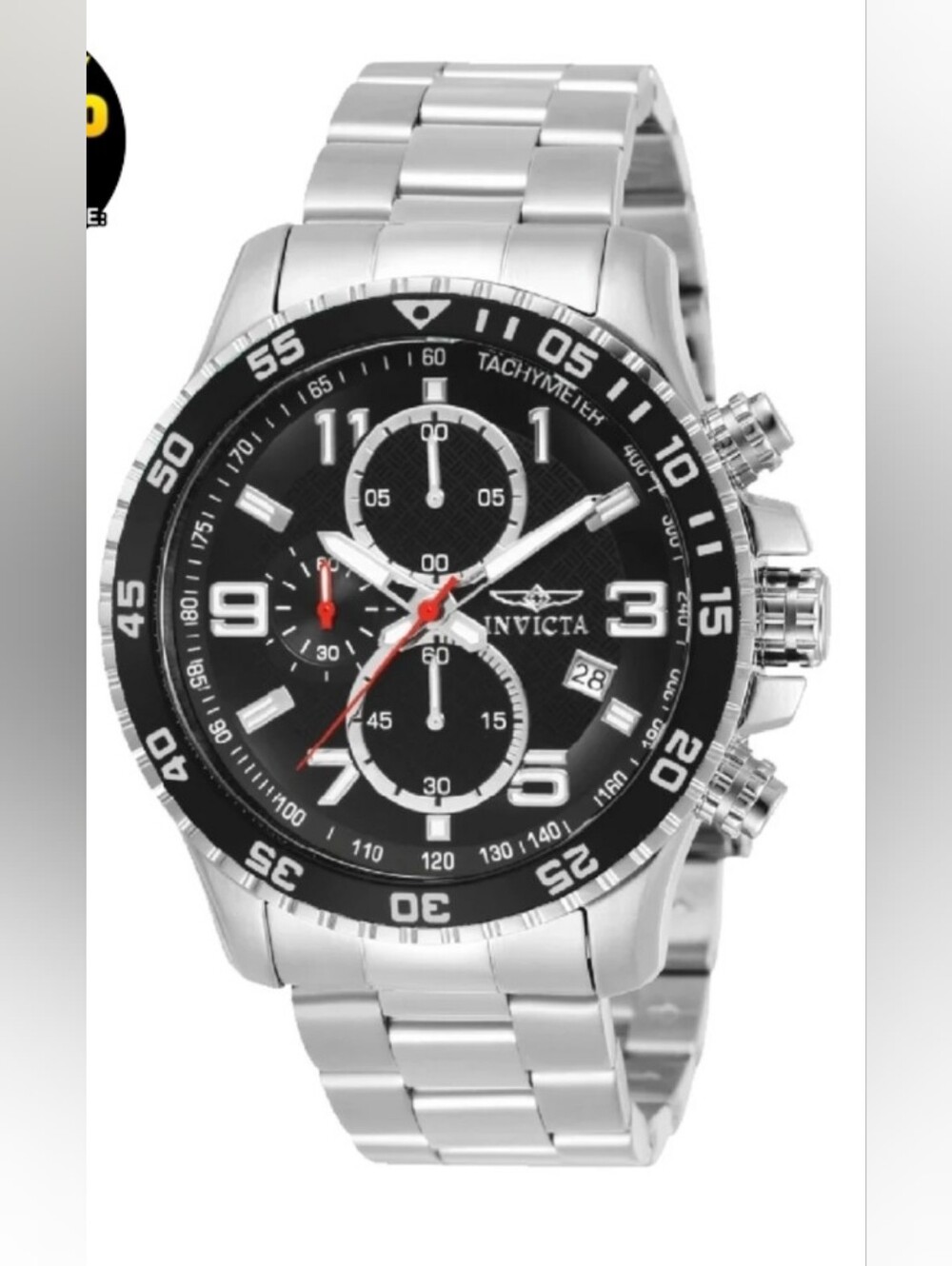 Invicta ⌚️ Specialty Mach Gala Men's Watch - 48mm, Black Steel Chronograph 69804